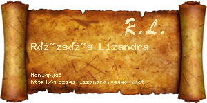 Rózsás Lizandra névjegykártya